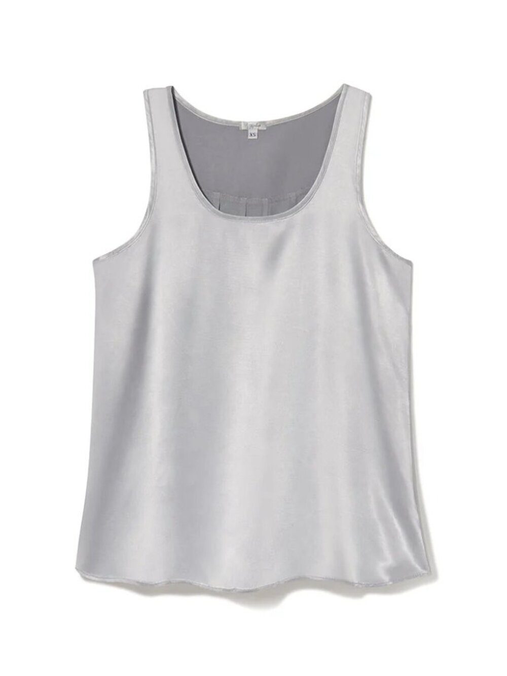 PJ Harlow LAURA Silver Gray Satin Cami Womens S Pleated Back